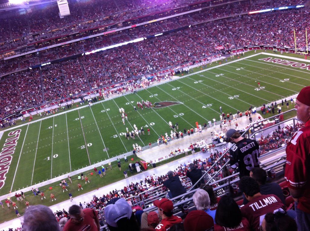 Looking out at the field before kickoff 