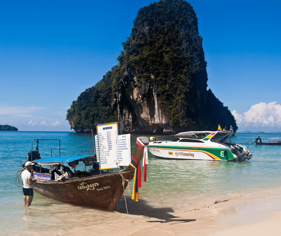 Long tail boat on Ao Phra Nang Beach