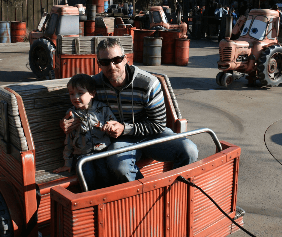 Dad and Lukas posing after a great ride