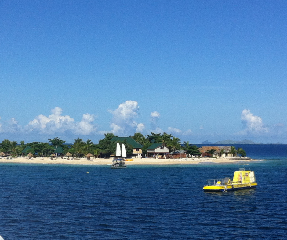 View from the boat across to Beachcomber island