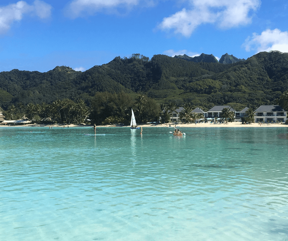 Looking across the waters of Muri lagoon with the mountains in the background. This is why Rarotonga is the perfect place to relax and unwind