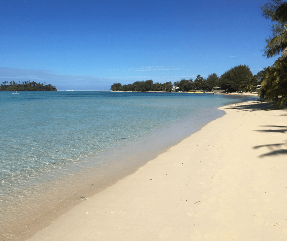 Beautiful view of Muri lagoon, beach and water