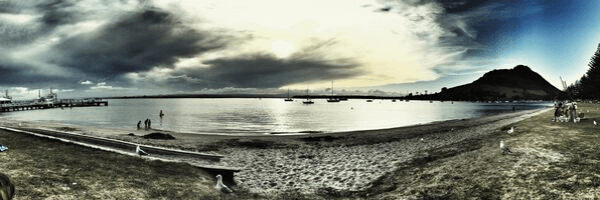 Late afternoon view looking out across Pilot Bay