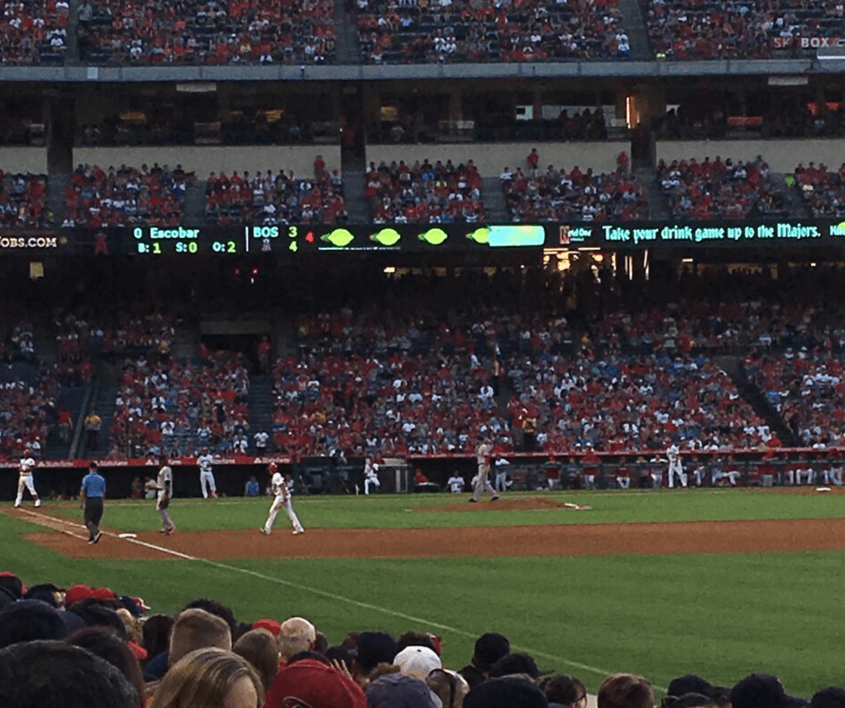 Looking down the line at the baseball game