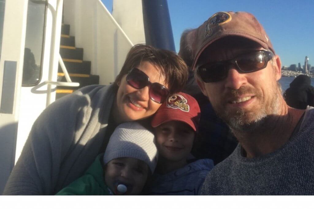 Quick photo with the family on our cruise of San Francisco bay