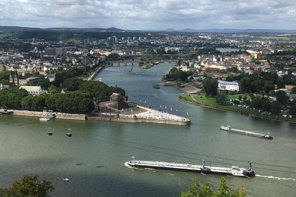 A view of Koblenz from the Ehrenbreitstein Fortress.