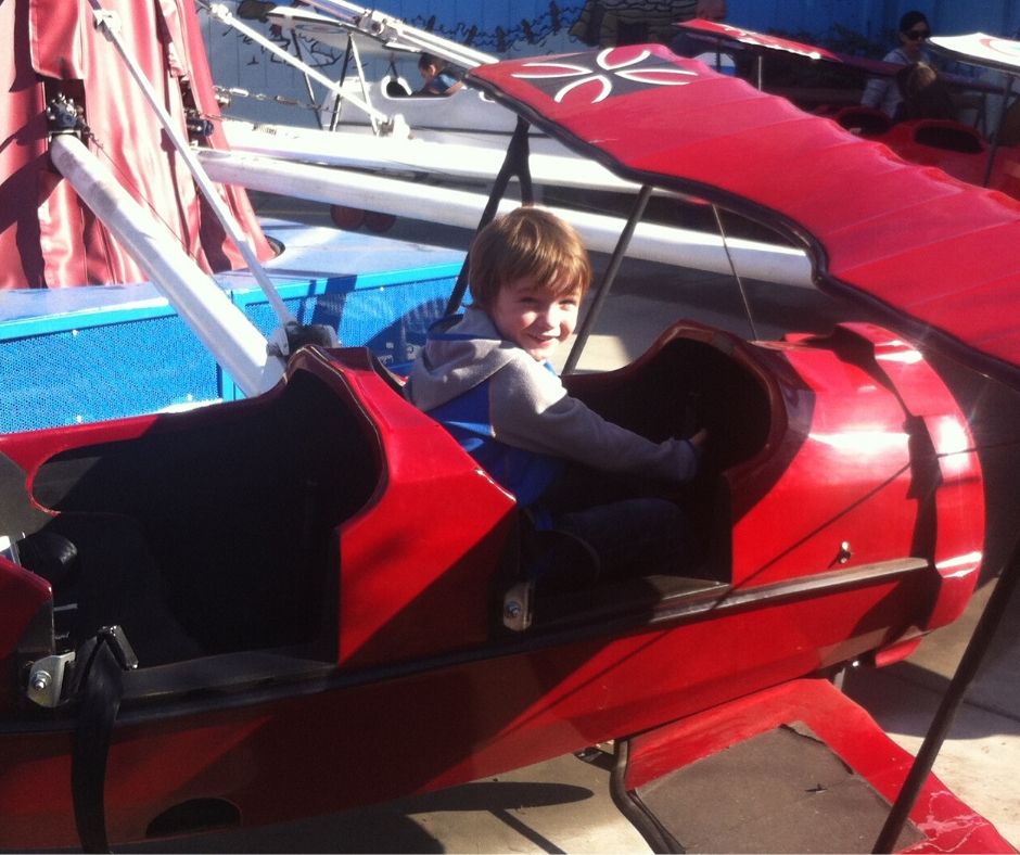 Lukas sitting in his plane