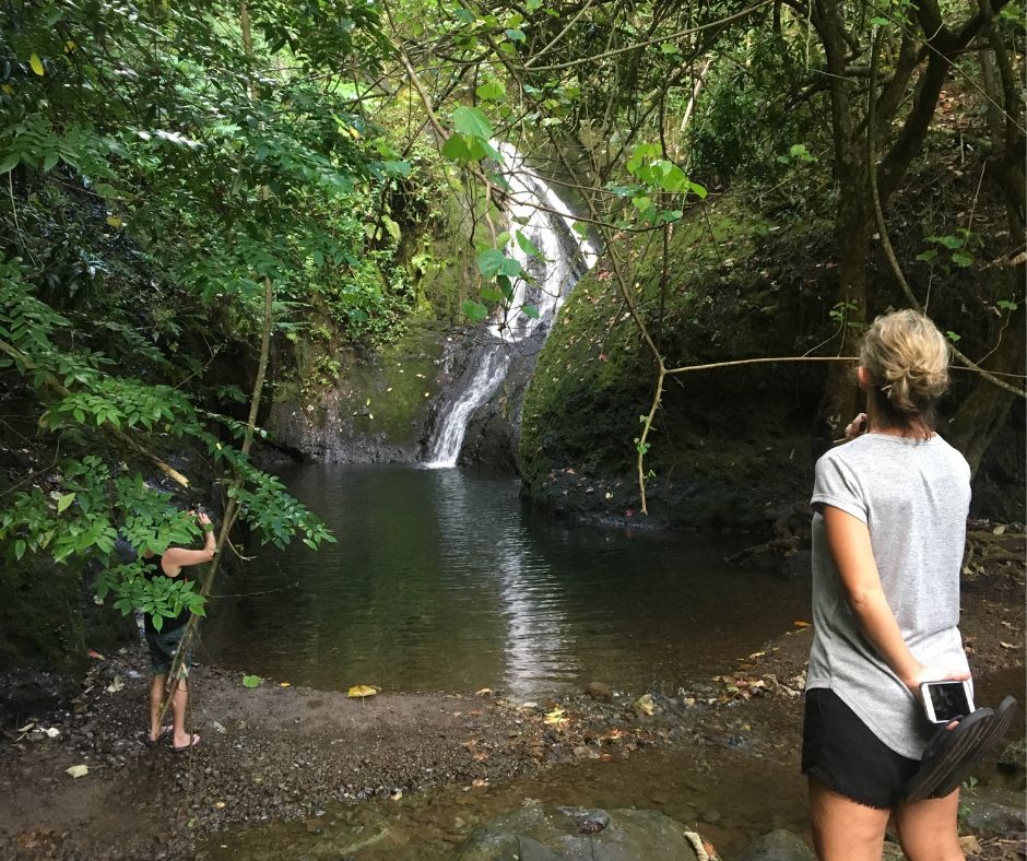 Wigmore's Waterfall with a small flow of water into a pool below, pretty disappointing on this day