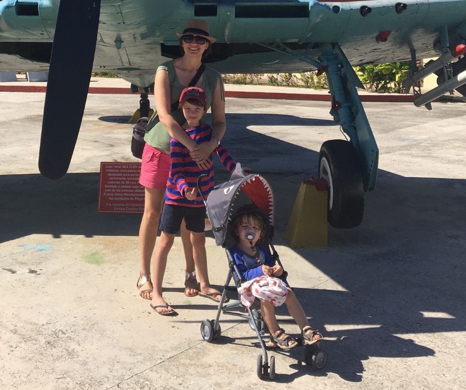 Family photo with Sawyer in his stroller