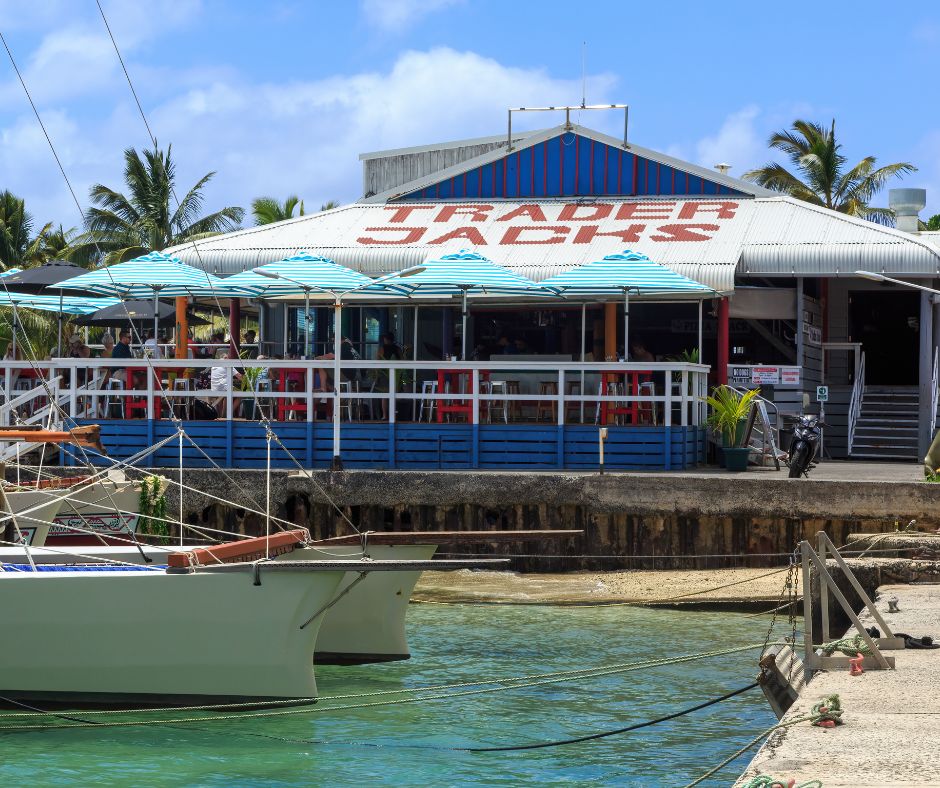 Looking back to the front of Trader Jacks from the wharf