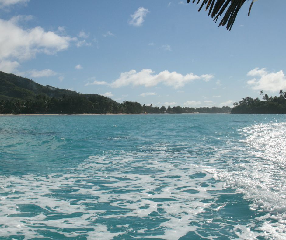 Looking back towards Muri Lagoon as we head out on our Koka Lagoon Cruise