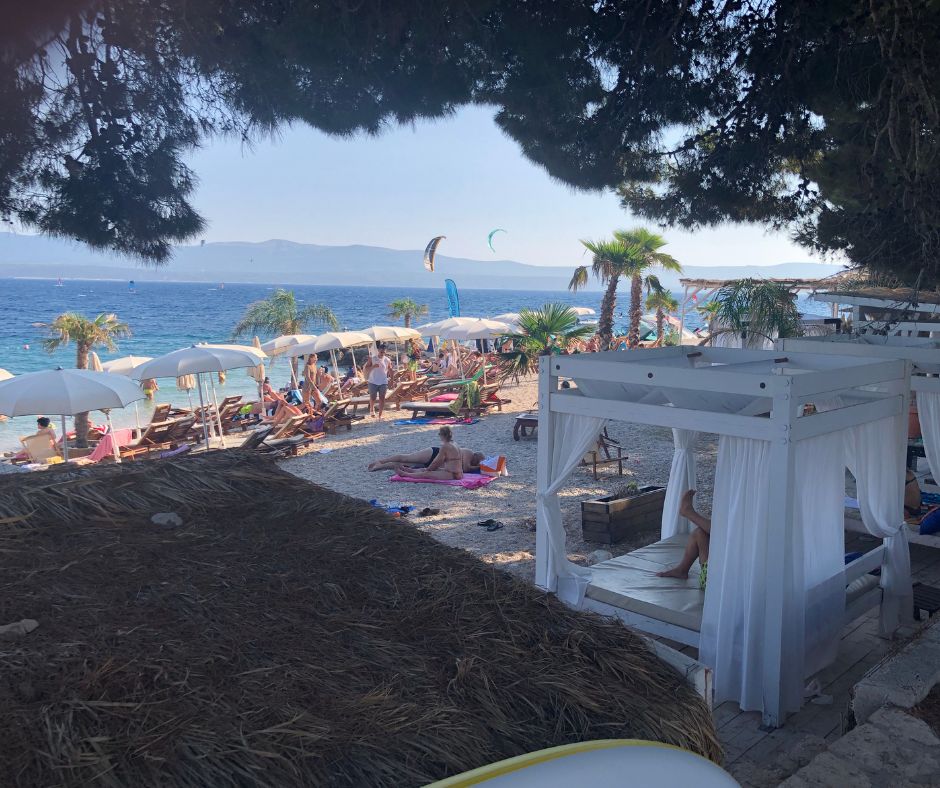 One of the beach coves as you walk the promenade from Bol and Zlatni Rat beach