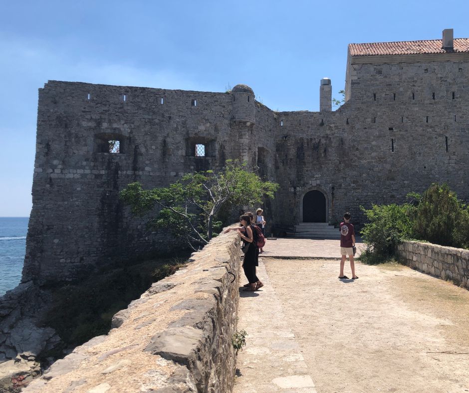 The histroical Budva Citadel. Well the front of it as it is to big to get the whole building in