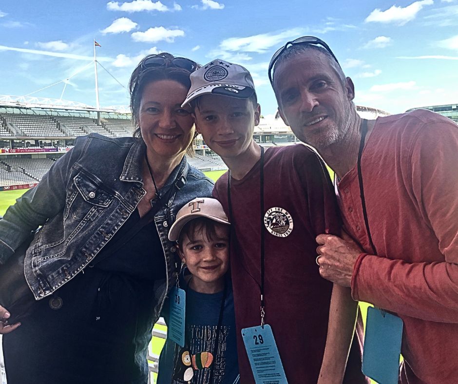 Family photo on the Visitor Balcony over looking Lords