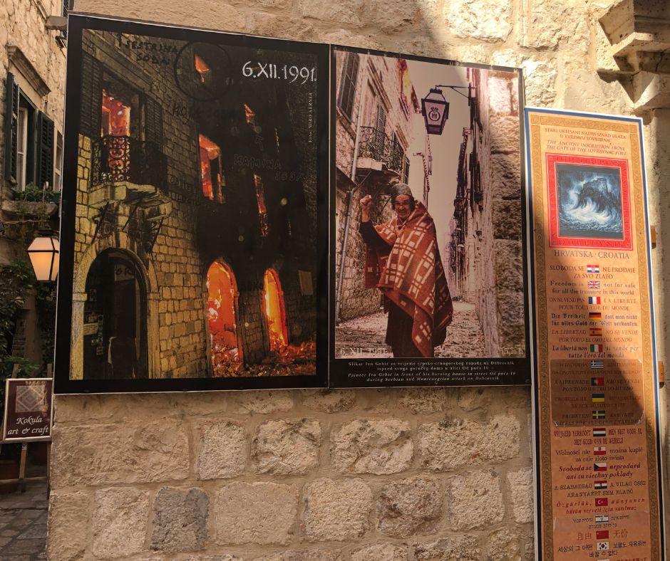 Information boards on the side of building sharing stories/history of that street or area. One of the best things to do in Dubrovnik and my favourite way to learn its Dubrovnik's history