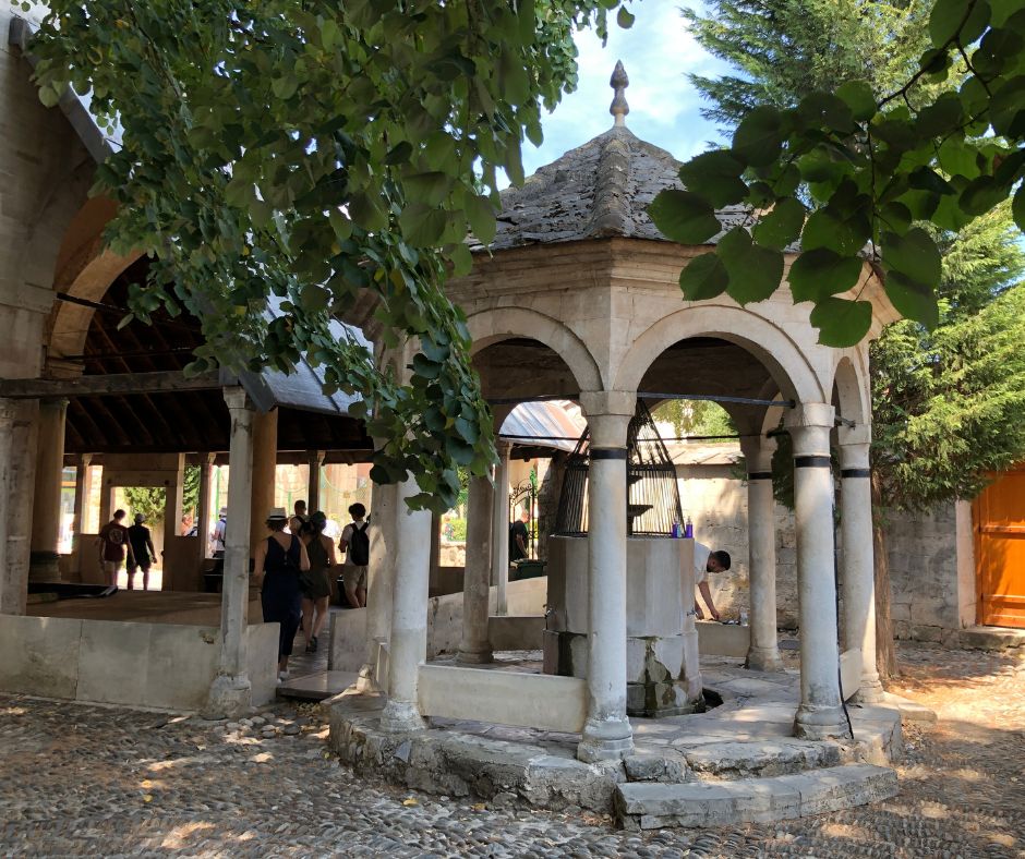 Karađoz Beg Mosque water fountain one of the last stops on our Mostar free Walking Tour