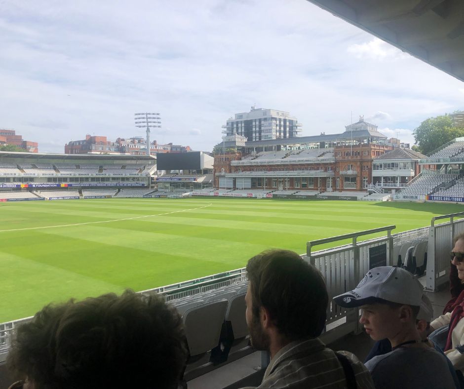 Overview of Lords outfield and the Pavilion in the background