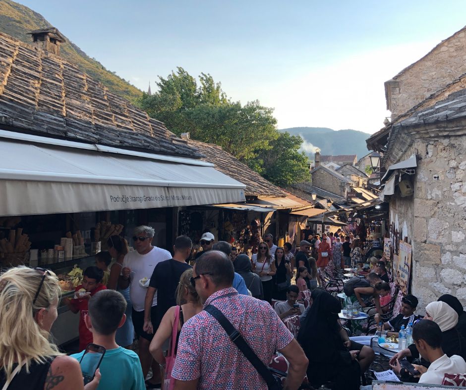 Looking along the beautiful Olld Bazaar, crowded with day visitors