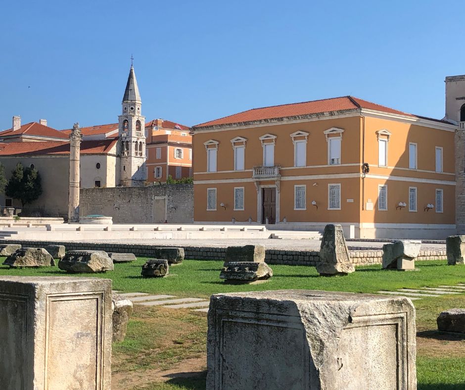 Looking across the The Roman Forum in Zadar's Old City