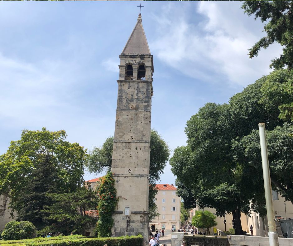 The bell tower and the Chapel of the Holy Arnir standing tall, just ourside the Golden Gate