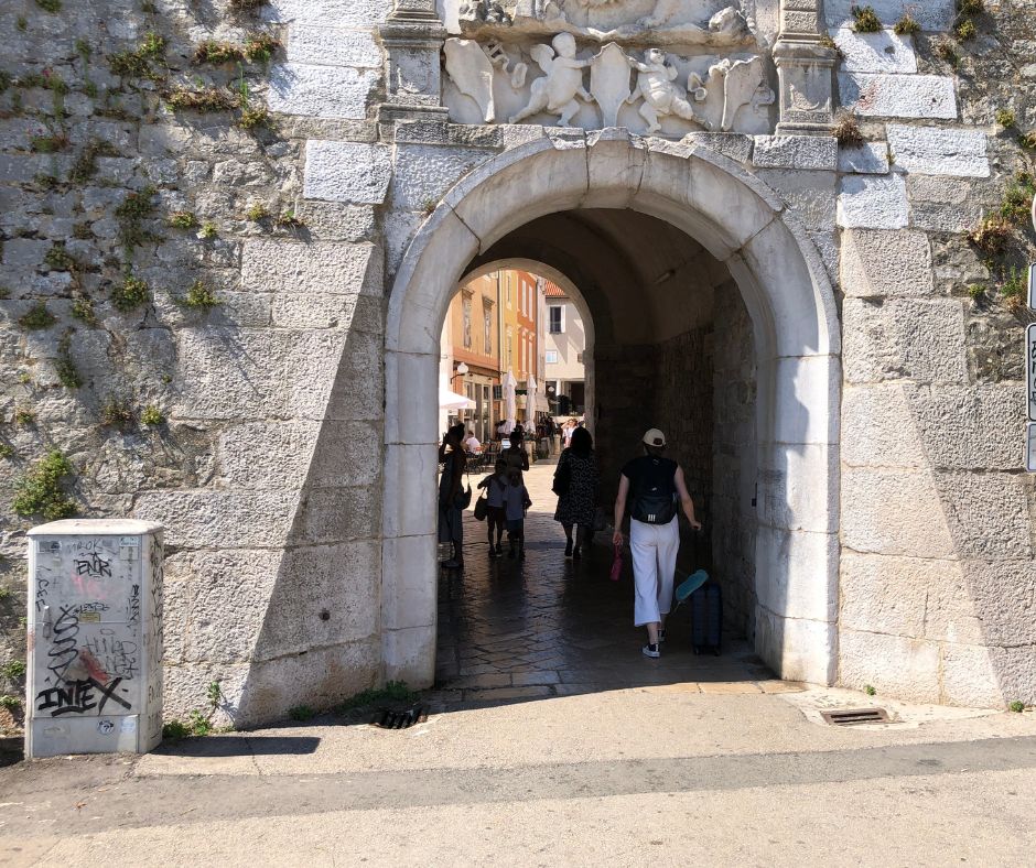 Outside the Sea Gate that takes you into Zadar's Old City