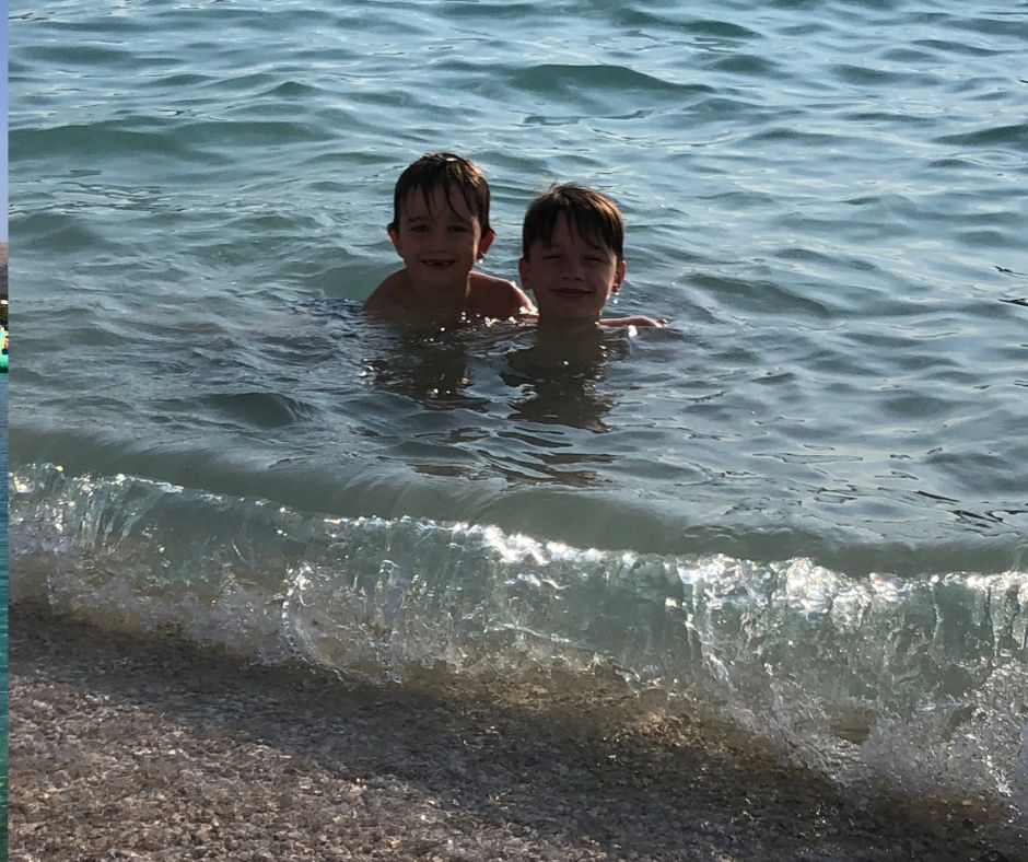 Boys relaxing in the water