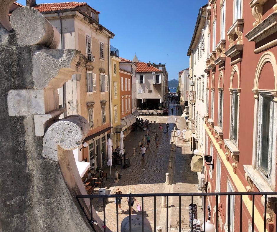 Looking down on Zadar's Old Town from the Walls above