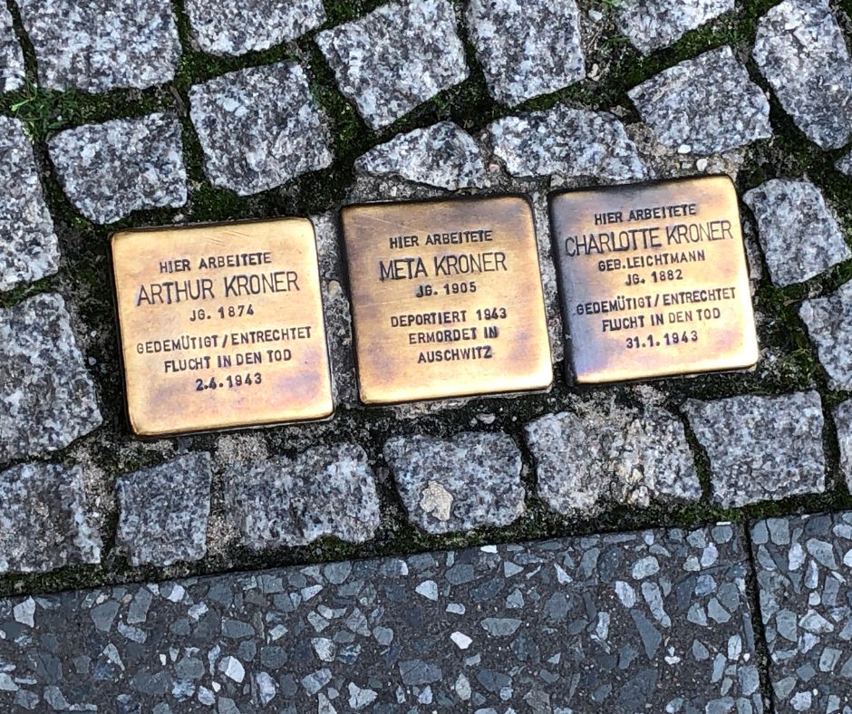 Memorial plaques of the Jewish victims, these are all over the side walks of Berlin