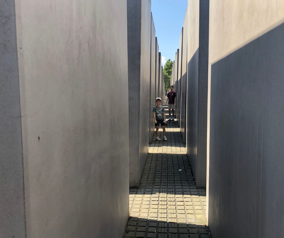 the boys at the Memorial to the Murdered Jews of Europe