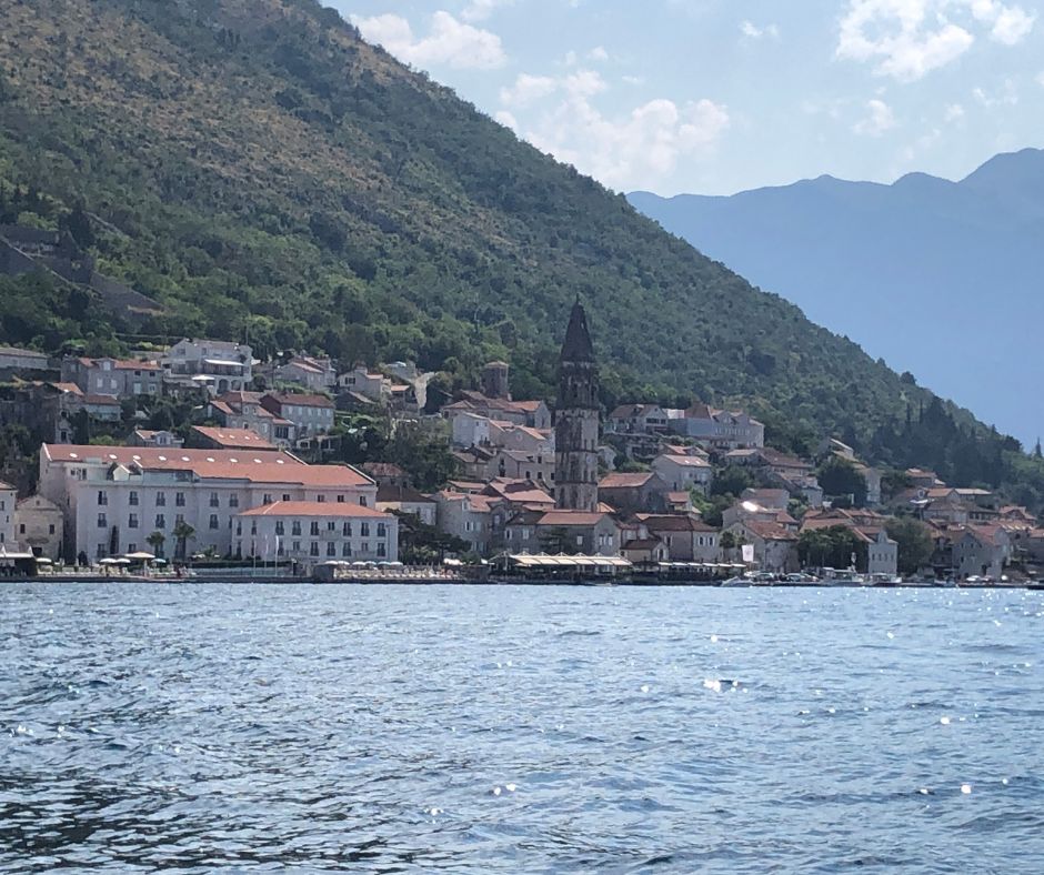 The Town of Perast as we cruise back for the Church of Our Lady