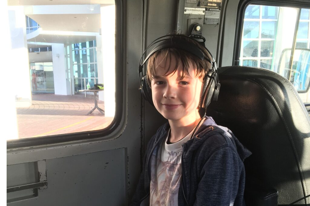 Lukas inside the Hägglund with his headset in.... lets roll