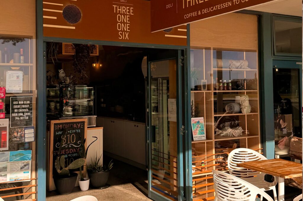 Three One One Six, outside the front of one of Mount's Best Cafes